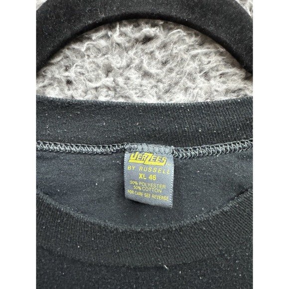 Vintage 80's‎ "I Owe, I Owe, It's Off To Work I Go" Shirt XL Jerzees Tag black - Picture 4 of 9